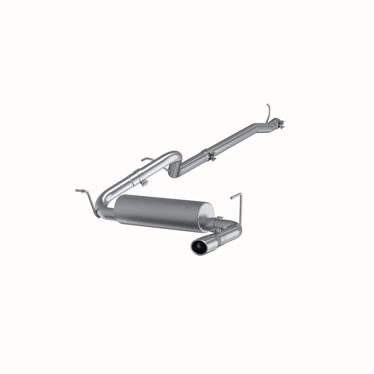 Armor Lite Cat Back Exhaust System; 2.5 in.; Incl. Extension Pipe/Over Axle Pipe/Muffler/Tailpipe/Hardware/3.75 in. OD Tip; Single Rear Exit; Aluminized; product image