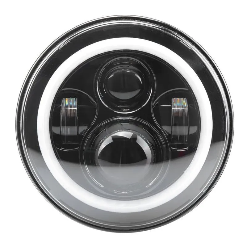 7 inch 80W Jeep LED Halo Headlights with DRL & Turn Signals for 1997-2018 Wrangler JK CJ TJ product image