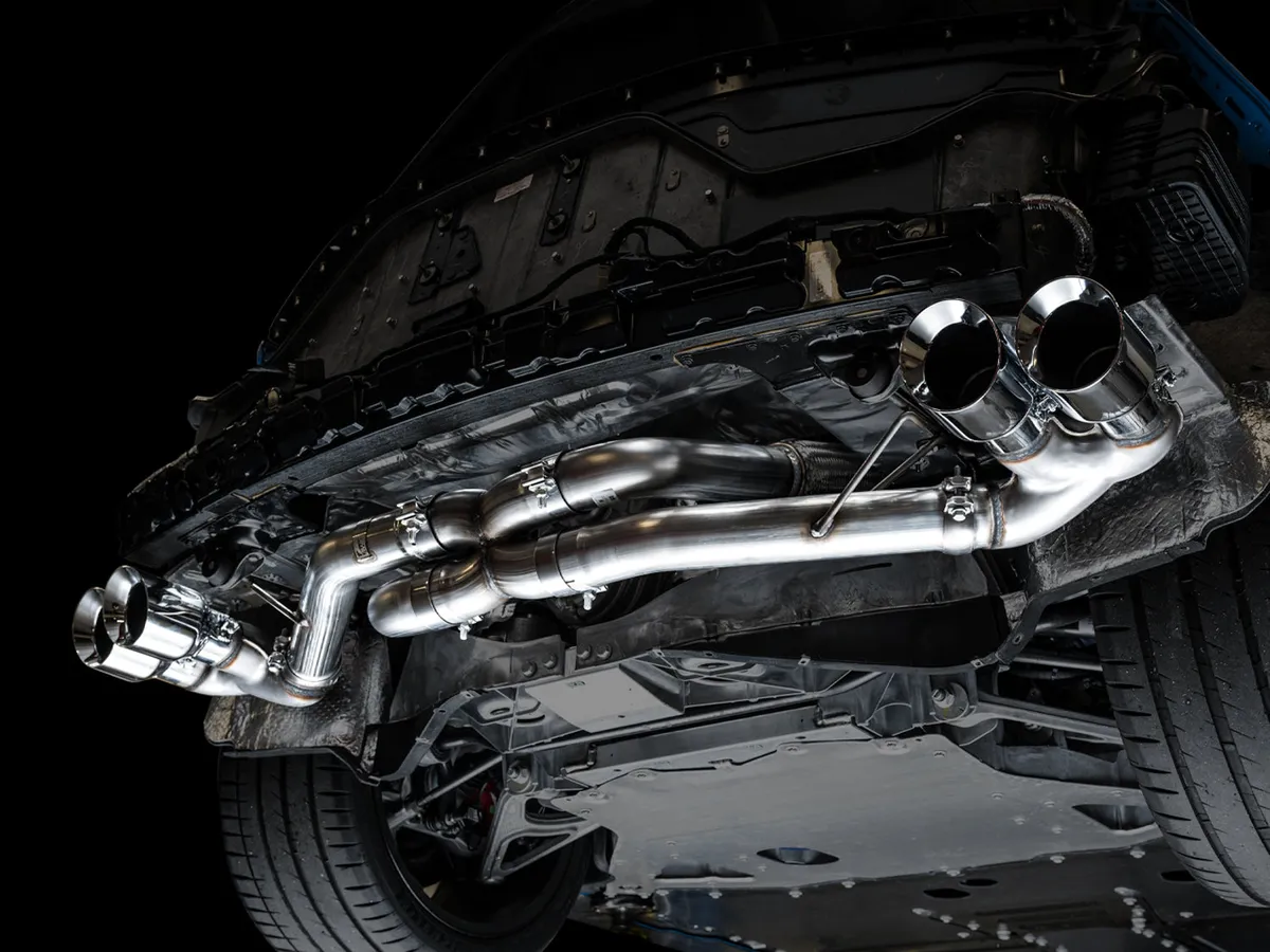 AWE Track Edition Exhaust for C8 Corvette - Quad Chrome Silver Tips product image