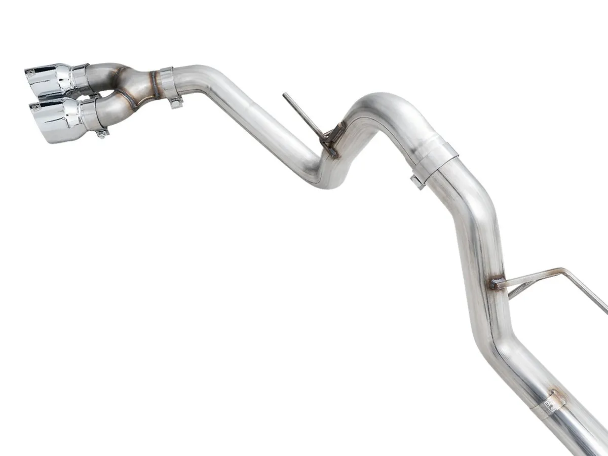 AWE 0FG Dual Split Rear Exhaust for '21+ Ford F-150 - 5" Diamond Black Tips product image