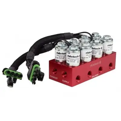 Ridetech Ridetech 31934001 RidePro 4-Way valve with 1/4 NPT ports.