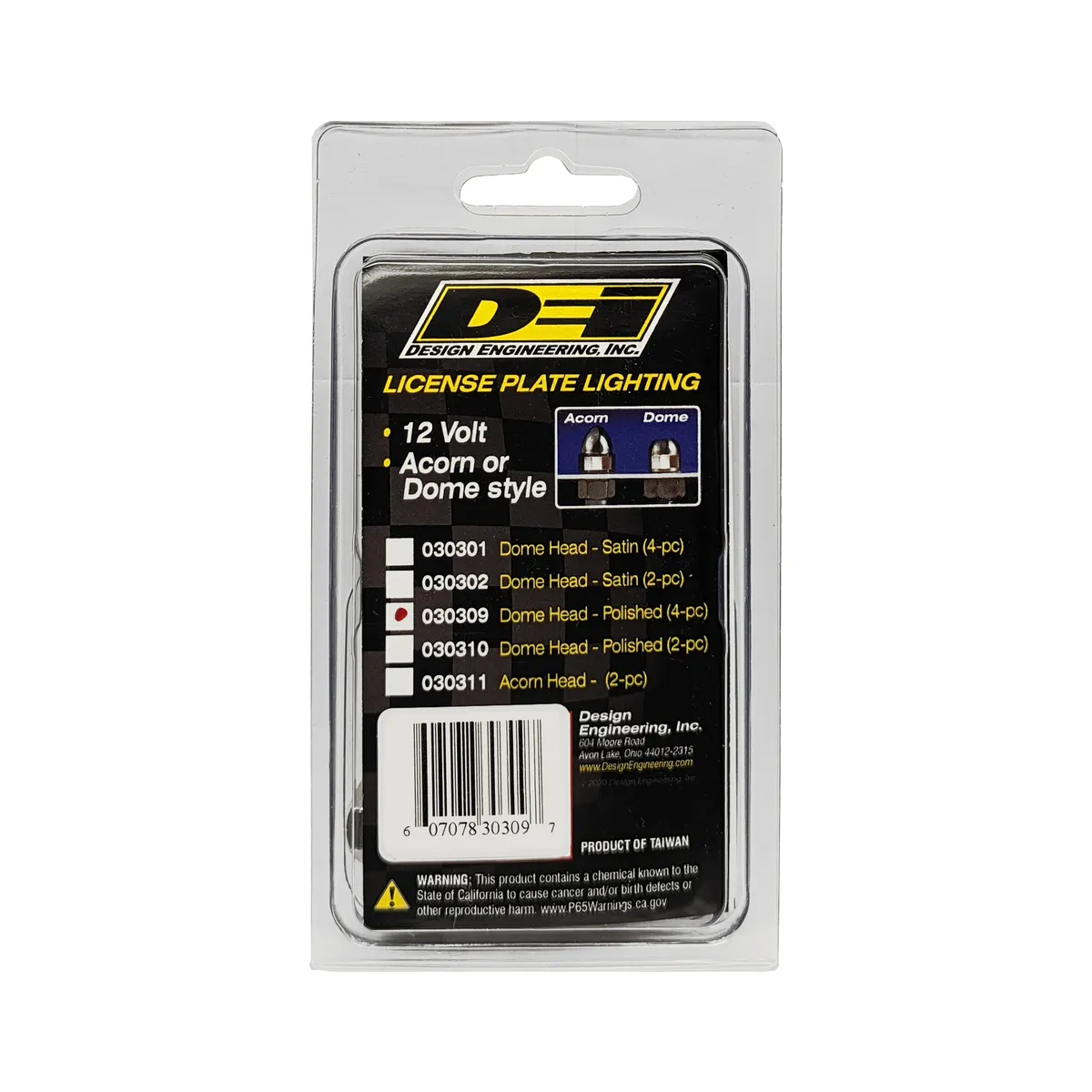 DEI 30309 Lite'N Boltz LED License Plate Lighting Kit Polished 4-Pack 030309 product image