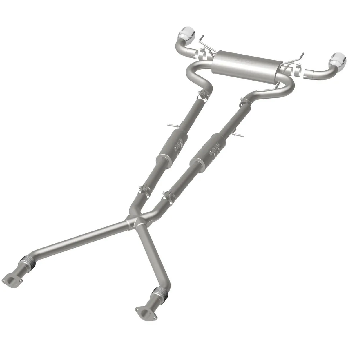 Infiniti 08 G37 3.7L V6 Dual-Exit Stainless Steel Cat-Back System Featuring 2.5 In. Tubing With 2.25 In. Frontpipes Tru-X And Dual 4 In. Double-Wall Polished Stainless Tips product image