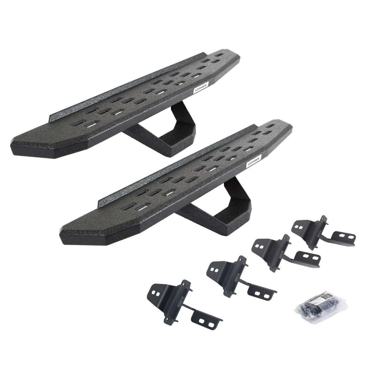 Go Rhino Go Rhino 6969264810T - RB30 Running Boards with Mounting Brackets & 1 Pairs of Drops Steps Kit - Protective Bedliner Coating