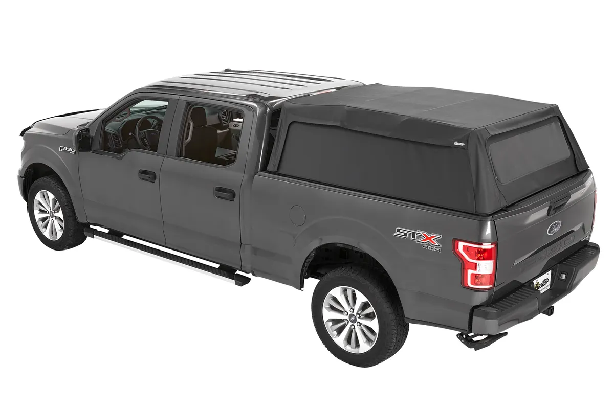Supertop Truck Bed Cap 2 For Ford 2015-2024 F-150 6.5 Foot Black Diamond PVC Coated Sailcloth No Drill Bestop product image