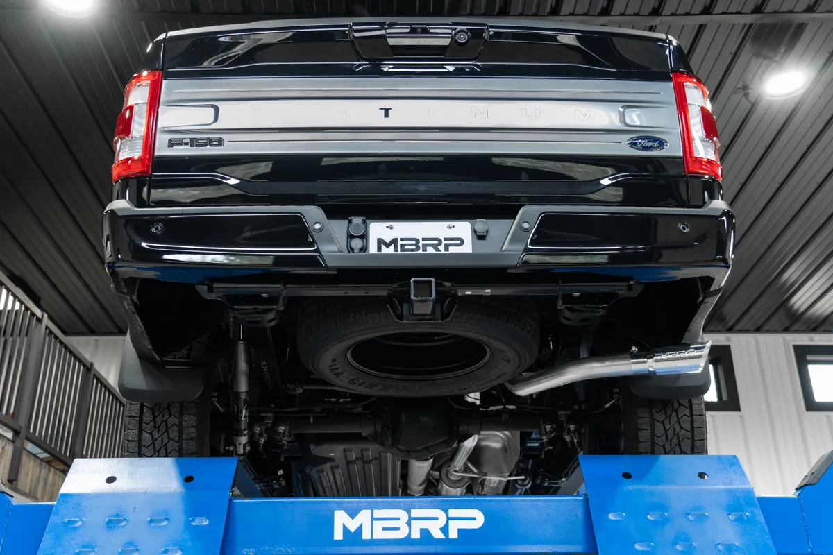 Armor Pro Resonator Back Exhaust System; 3 in.; Single Side Exit; T304 Stainless Steel; 4 in. Dual Wall Tips; product image