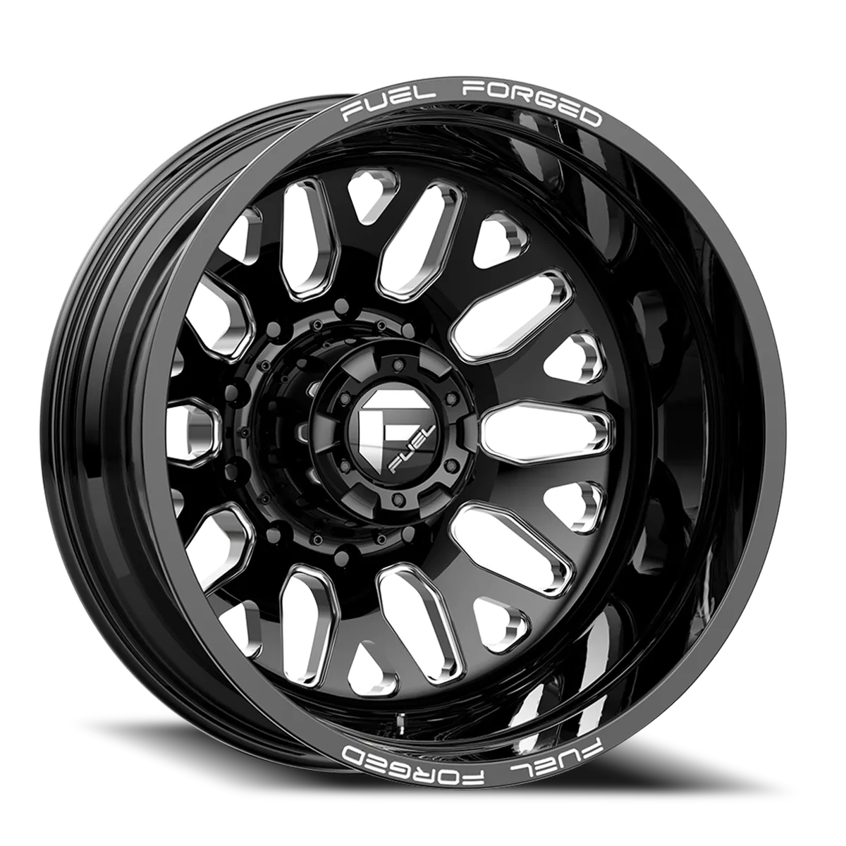 Dually Wheels 22X8.5 FF19D Dually DE19 BK 10 On 225 Gloss Black Milled 170.1 Bore -202 Offset Outer Dually Fuel Off Road Wheels product image