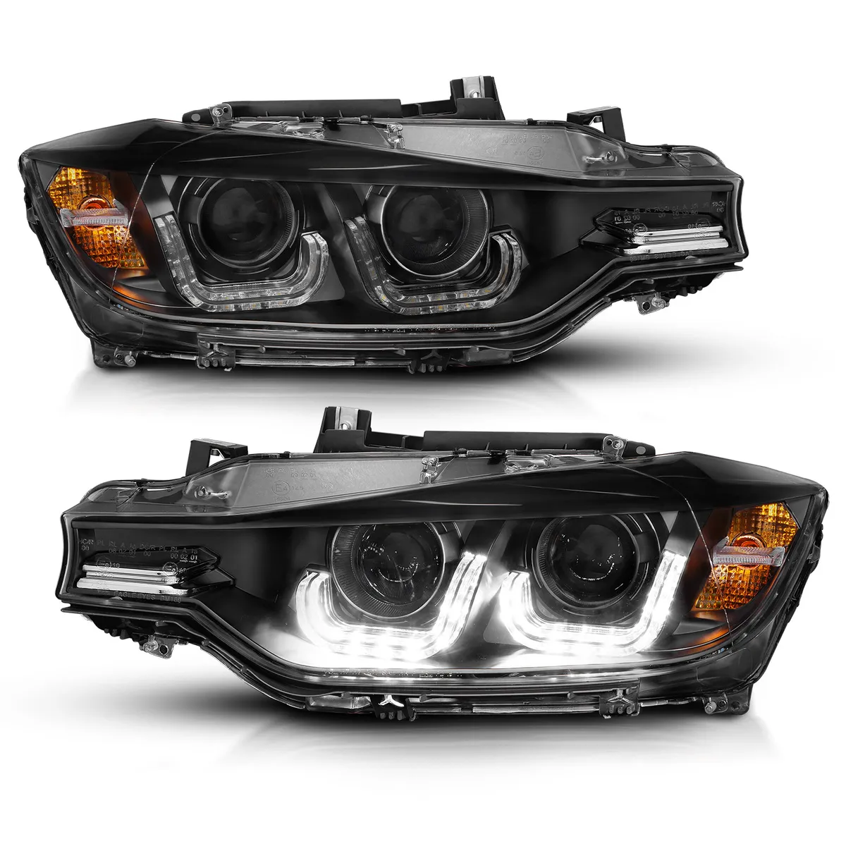Bmw 3 Series F30 4DR 12-15 Projector U-Bar Headlights Black (For Halogen Model) product image