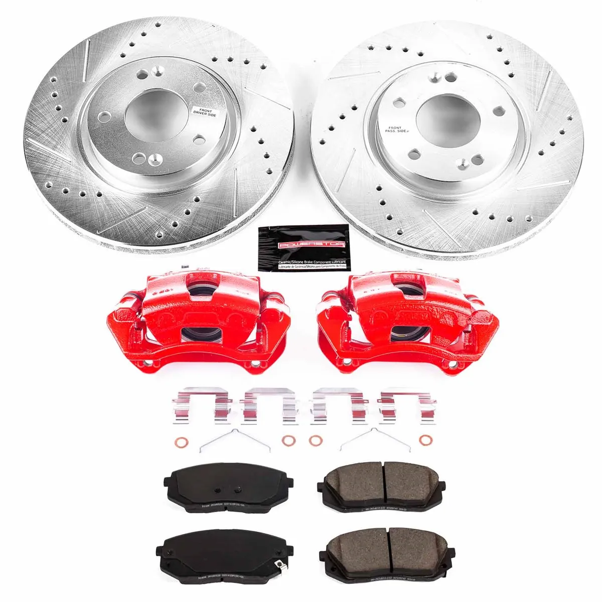 Z23 Evolution Sport Upgrade Kit: Drilled/Slotted Rotors; Carbon-Fiber Ceramic Pads; Powder Coated Calipers product image