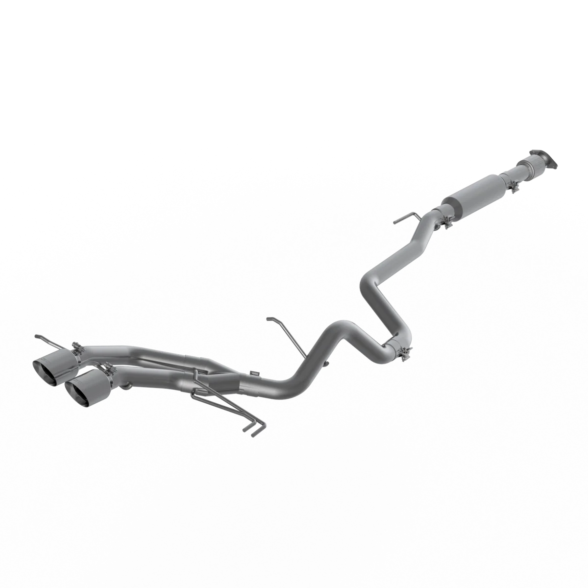 Armor Lite Cat Back Exhaust System; 2.5 in.; Incl. Front Pipe/Tailpipes/Muffler/Hardware/4 in. OD Tips; w/o Underbody Catalytic Converter; Dual Exit; Aluminized; product image