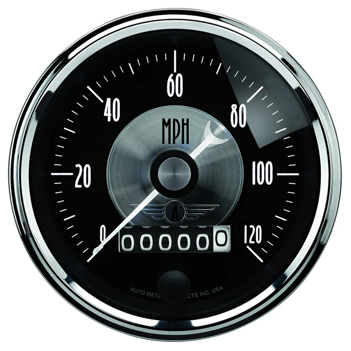Gauge, Speedo, 3 3/8", 120mph, Elec. Program w/Wheel odo, Prestige Blk. Diamond product image