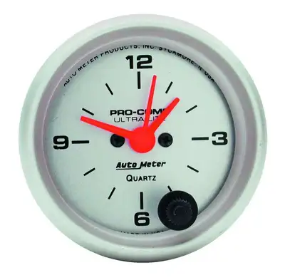 AutoMeter Gauge, Clock, 2 1/16", 12Hr, Analog, Ultra-Lite