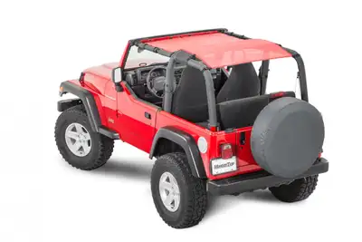 MasterTop Jeep TJ/YJ Mesh Bimini Top ShadeMaker Plus For 92-06 Wrangler TJ/YJ Red MasterTop