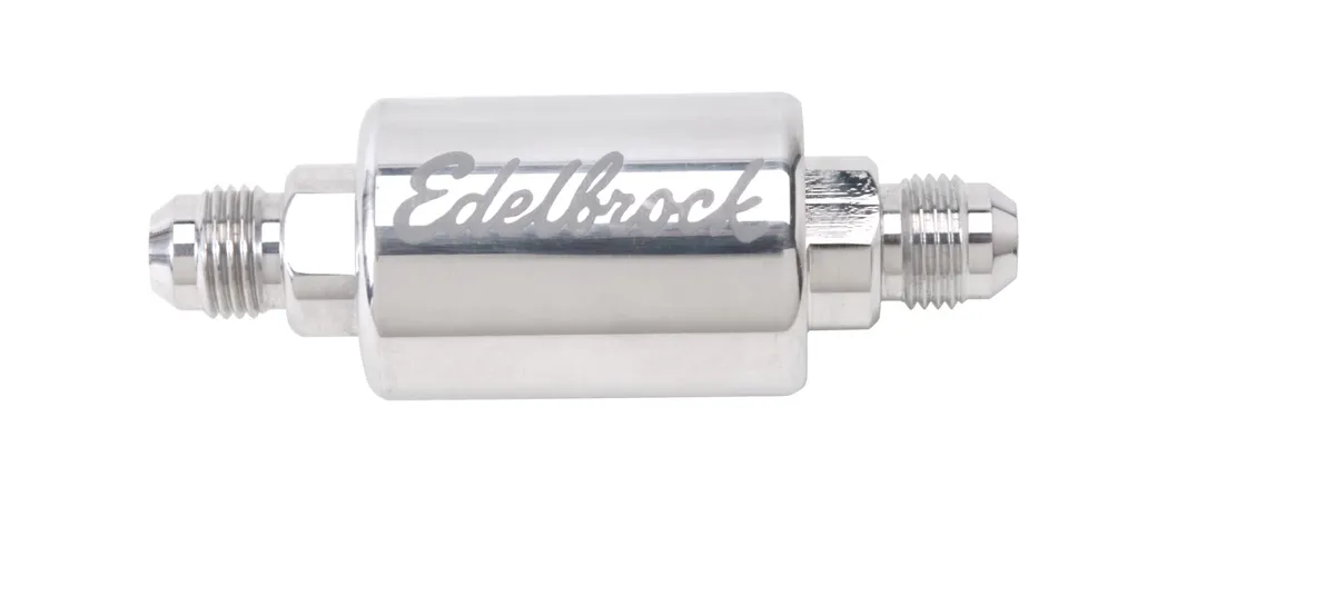 Edelbrock 8129 High Flow Billet Aluminum Fuel Filter in Polished Finish product image