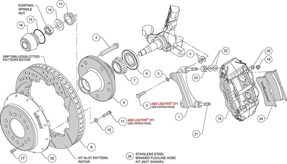 1982 - 1992 Chevrolet, Pontiac Forged Narrow Superlite 6R Big Brake Front Brake Kit (Hub) - 140-15279 product image