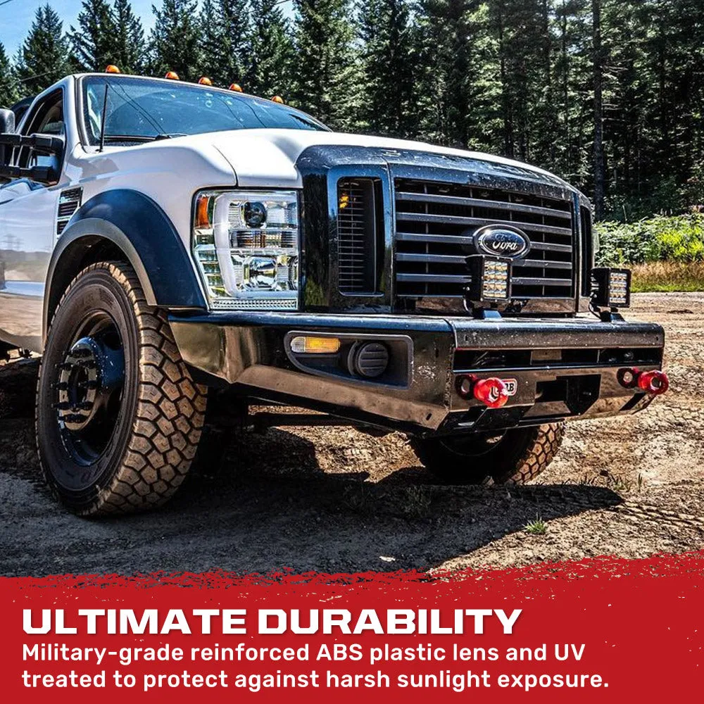 Ford Superduty 08-10 F250f350f450f550 Projector Headlights w Ultra High Power Smooth Oled Halos And DRL - Smoked b product image