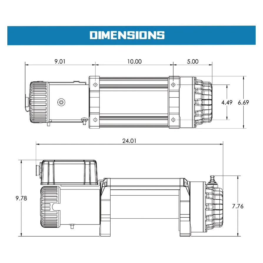 Tiger Shark 15000 15000lb 12V DC Winch with Steel Wire Rope Black - 1515000 product image