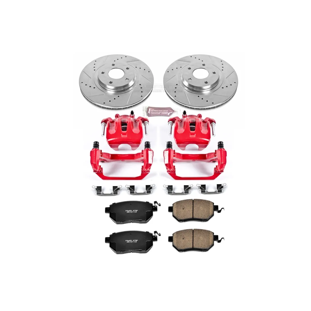 Z23 Evolution Sport Upgrade Kit: Drilled/Slotted Rotors; Carbon-Fiber Ceramic Pads; Powder Coated Calipers product image