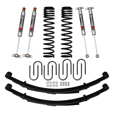 Skyjacker 3 Inch Suspension Lift System 84-01 Cherokee XJ W/Front Dual Rate Long Travel Coil Springs Rear U-bolts Rear Leaf Springs Front/Rear M95 Monotube Shocks Skyjacker