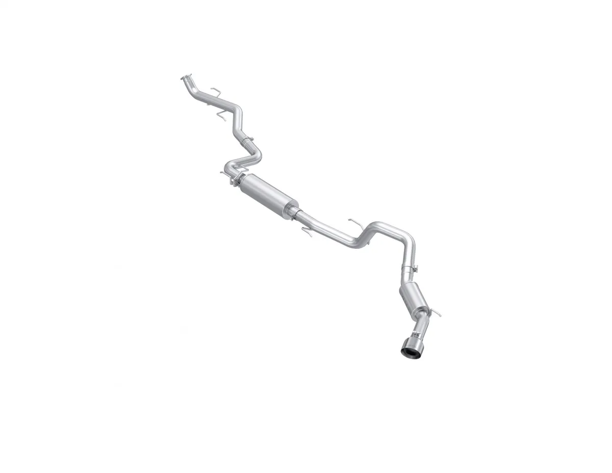 Armor Pro Cat Back Exhaust System; 3 in.; T304 Stainless Steel; Single Side Exit; 5 in. OD. Dual Wall Polished Tips; product image