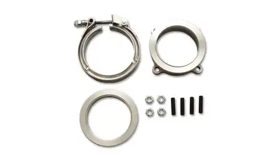 Vibrant Performance Turbo Flange Adapter; GT Series; 3 in. 4 Bolt To 3 in. V-Band Plus Female V-Band And V-Band Clamp;