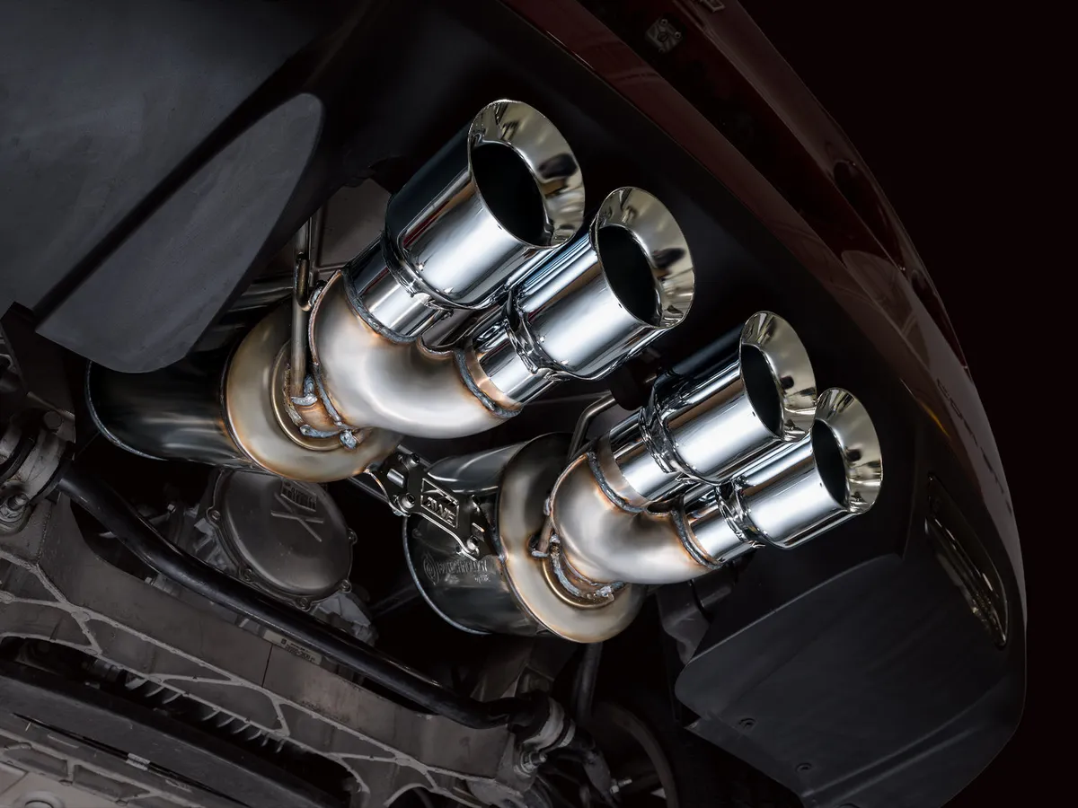 AWE Touring Edition Axleback Exhaust for C6 Chevrolet Corvette 6.0L (2005-2007) and 6.2L (2008) - Diamond Black Tips 3015-43660 product image
