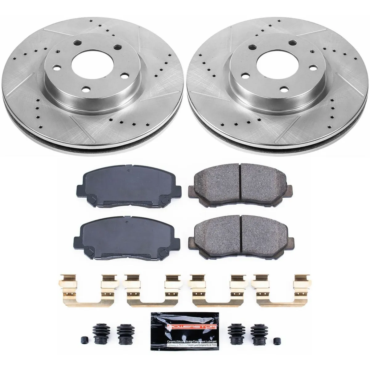 Z23 Evolution Sport Upgrade Kit: Drilled/Slotted Rotors; Carbon-Fiber Ceramic Pads W/Hardware product image
