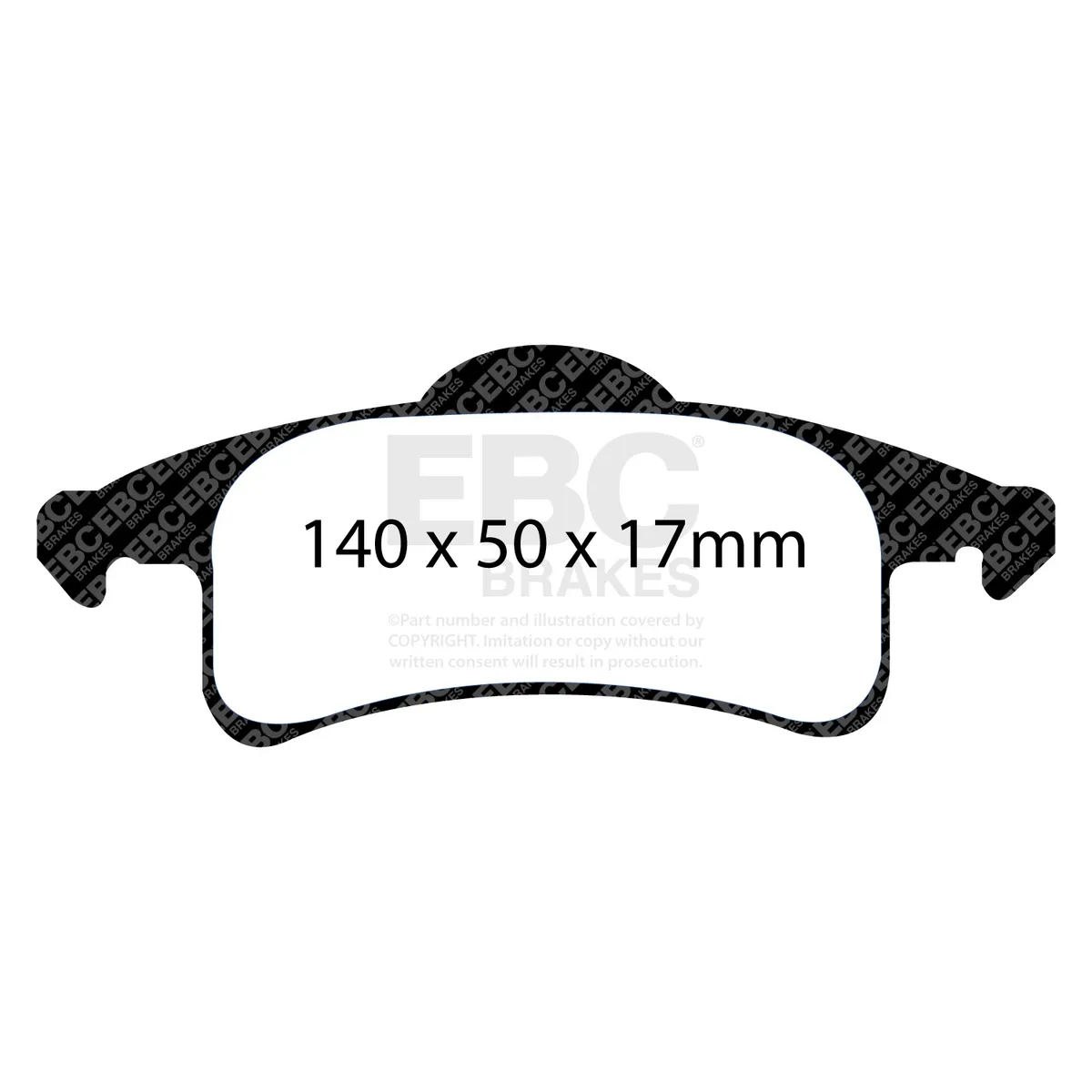 6000 Series Greenstuff Truck/SUV Brakes Disc Pads; FMSI Pad No. D791; Solid; 305mm Dia.; 75mm Height; 10mm Thick; 72.15mm Center Hole Dia.; Pad Dimensions: 140 x 50 x 17mm; product image