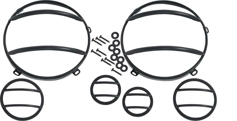 Jeep JK Headlight and Marker Cover Set 6 Pieces 07-18 Wrangler JK Powdercoat Black Kentrol product image