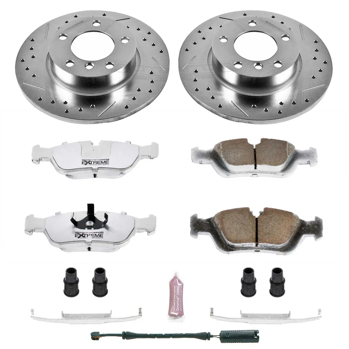 Z26 Street Warrior Upgrade Kit: Drilled/Slotted Rotors; Carbon-Fiber Ceramic Pads W/Hardware; Pad Sensors product image