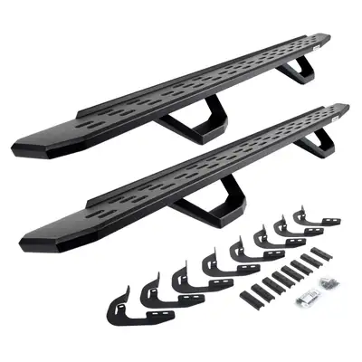 Go Rhino Go Rhino 6960478720PC - RB30 Running Boards with Mounting Brackets & 2 Pairs of Drops Steps Kit - Textured Black