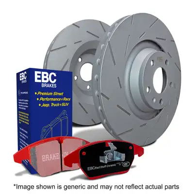 EBC Brakes S4 Kits Redstuff and USR Rotor; Front; FMSI Pad No. D1694; Vented; 5 Bolt Holes; 295mm Dia.; 51mm Height; 28mm Thick;