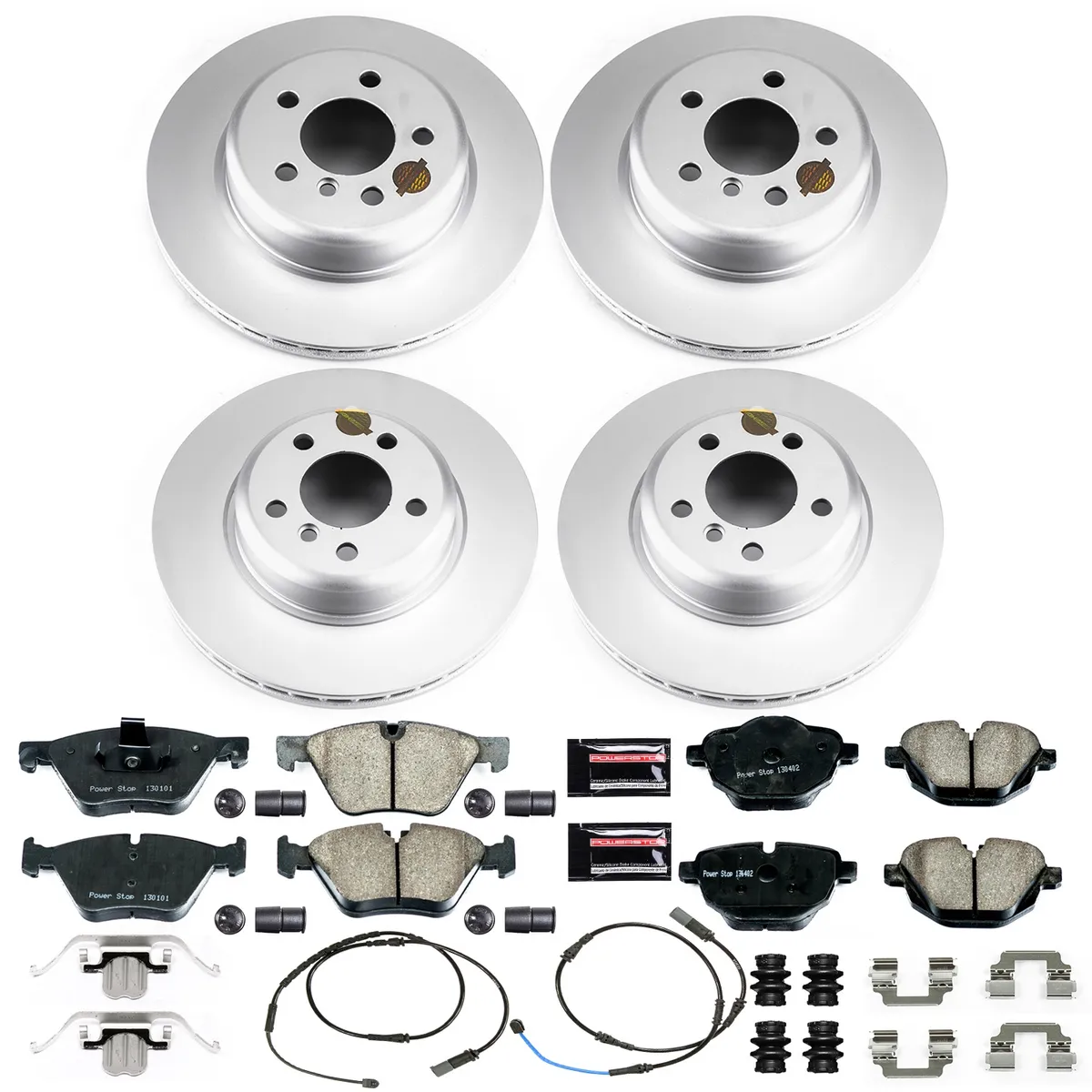 Z23 Sport Geomet Coated Rotor Kit For European Vehicles: Genuine Geomet Fully Coated Rotors; Carbon-Fiber Ceramic Pads W/Hardware; Pad Sensors product image