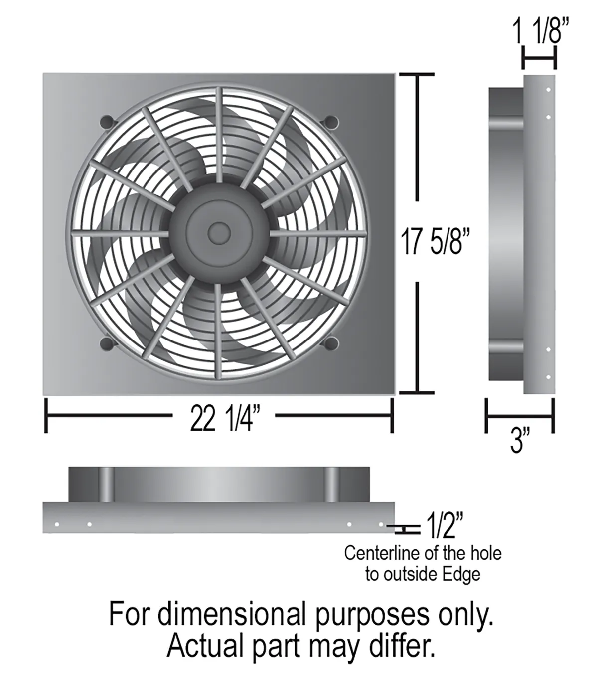 Derale 16822 Powerpack - High Output Single 17 Electric RAD Fan/Aluminum Shroud Kit product image