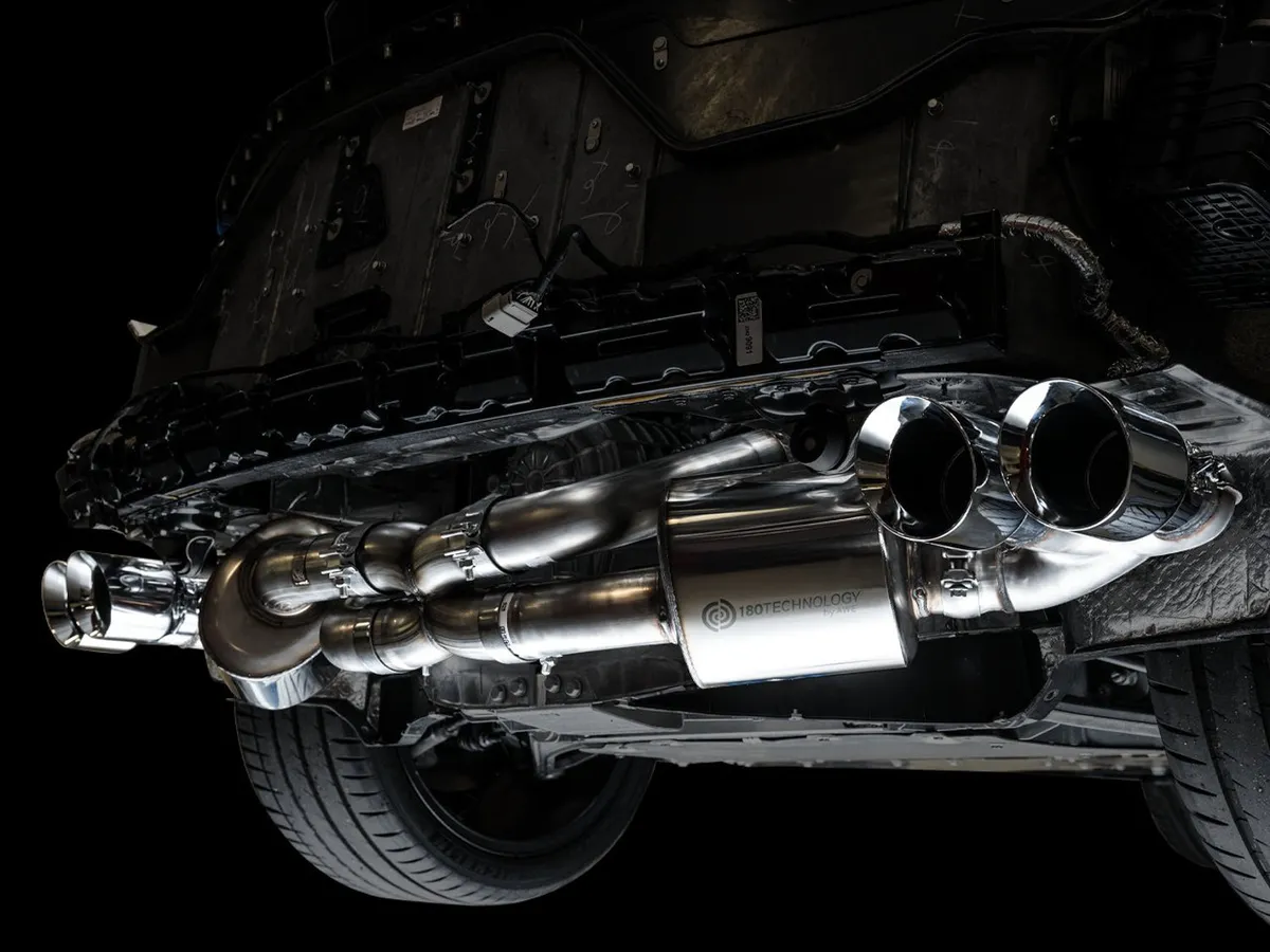 AWE Track Edition Exhaust for C8 Corvette - Quad Chrome Silver Tips product image