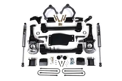 Zone Offroad 4 Inch Lift Kit For 25-Up Silverado/Sierra 1500 Custom Trail Boss/LT Trail Bass/AT4 4WD 3 Inch Rear Block Spacer Front Nitro Series Rear Shock Zone Offroad