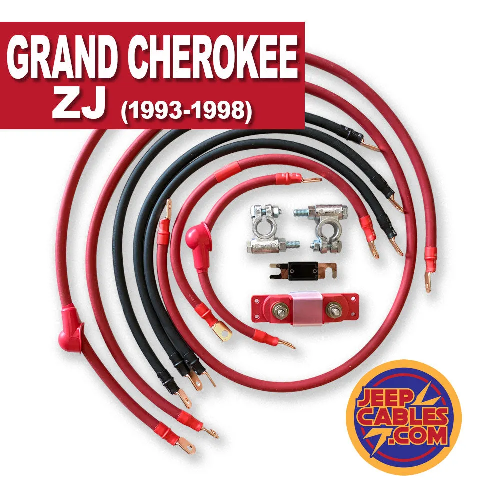 1993-1998 Jeep Grand Cherokee Battery Cable Kit ZJ 4.0 Liter 4 Gauge Battery Cable Big7Kits product image