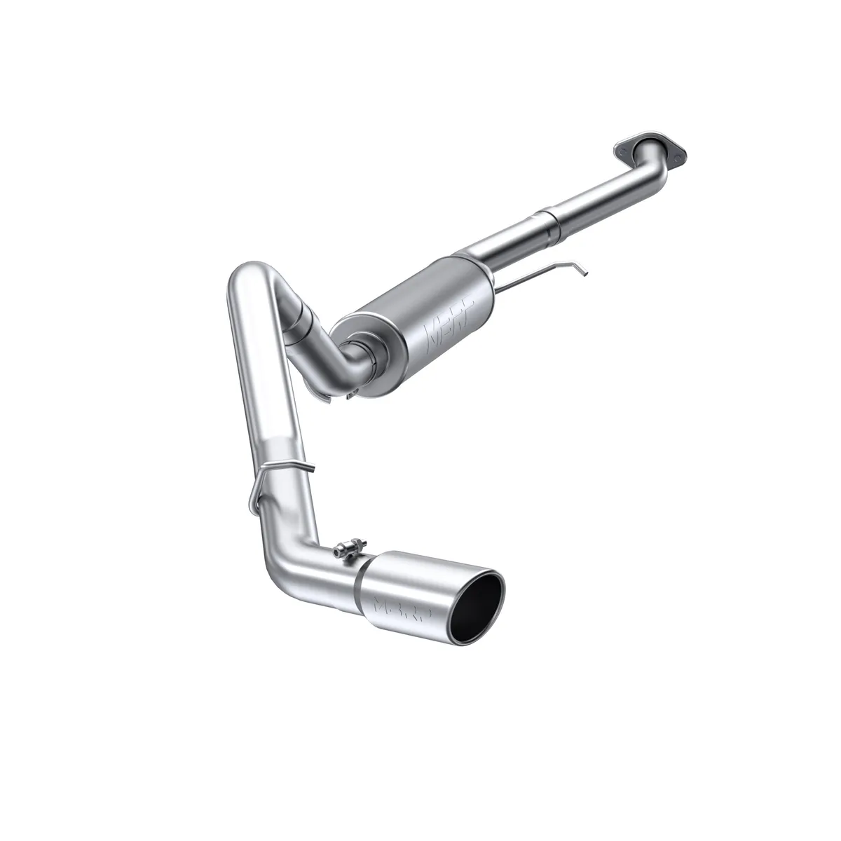 Armor Lite Cat Back Exhaust System; 3 in.; Incl. Extension Pipe/Mid Pipe/Muffler/Over Axle Pipe/Tailpipe/Hardware/4 in. OD Tip; Single Side Exit; Aluminized; product image