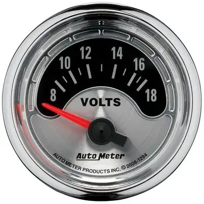AutoMeter Gauge, Voltmeter, 2 1/16", 18V, Elec, American Muscle