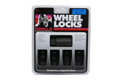Gorilla Original Gorilla Lock Set Acorn Bulge 13/16 Hex 12x1.50 Black Set of 4 71631NBC
