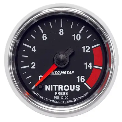 AutoMeter Gauge, Nitrous Pressure, 2 1/16", 1600psi, Digital Stepper Motor, GS