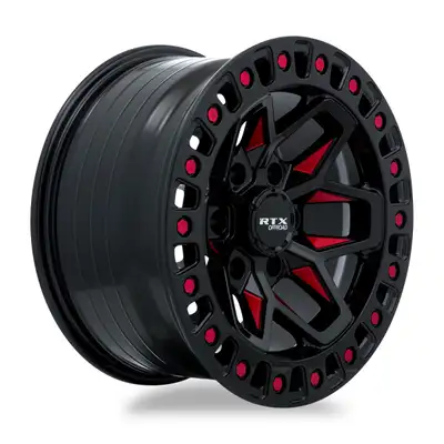 RTX Wheels Zion 18x9 5x127 Et15 Cb71.5 Gloss Black Milled Red