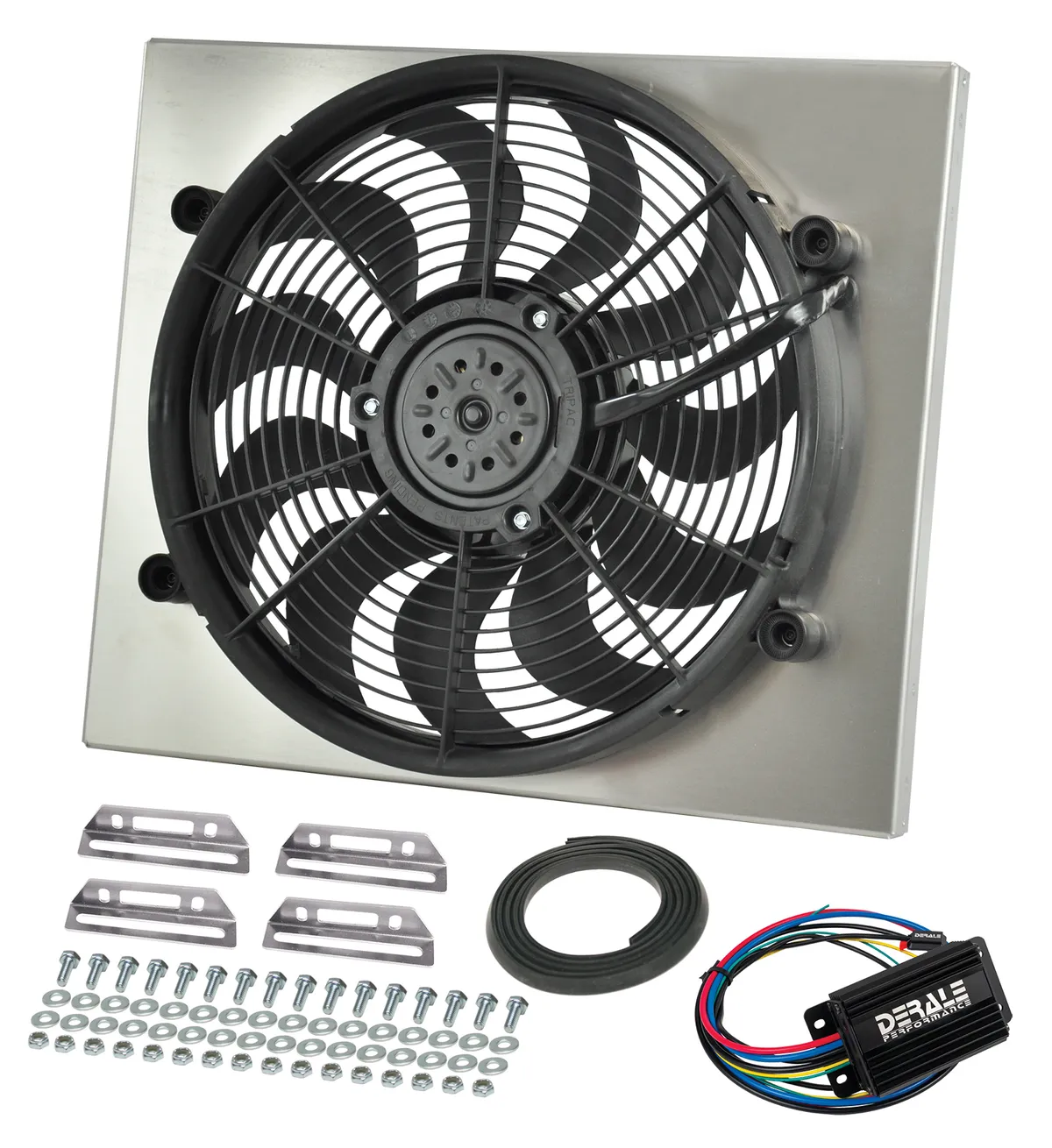 Derale 66822 Powerpack - High Output Single 17 RAD Fan/Alum Shroud Kit w/ PWM Controller product image