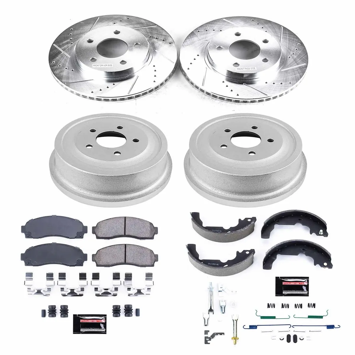 Z23 Evolution Sport Upgrade Kit: Drilled/Slotted Rotors; Carbon-Fiber Ceramic Pads W/Hardware; Coated Drums; Shoes W/Hold Down And Adjuster Kit product image