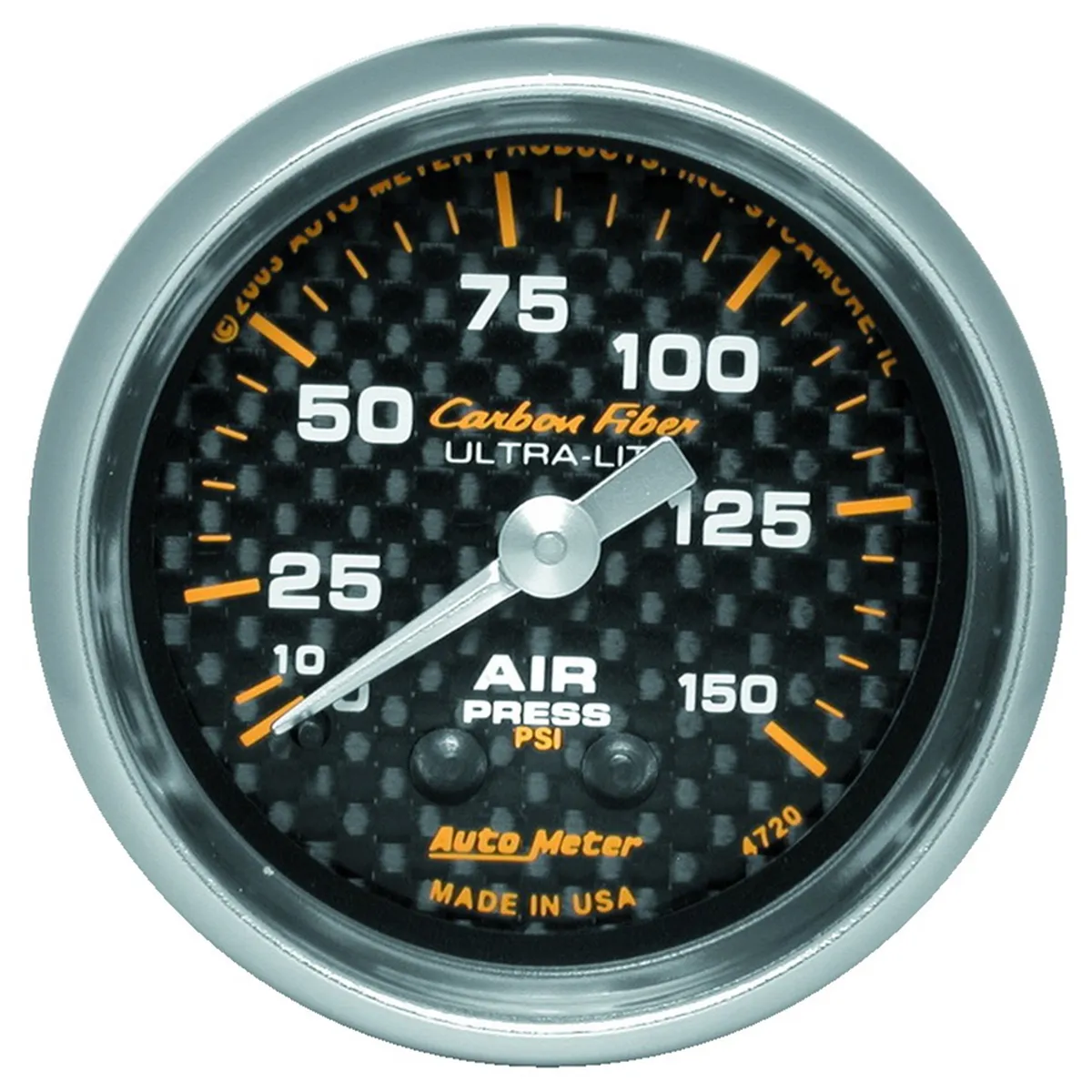 Gauge, Air Pressure, 2 1/16", 150psi, Mechanical, Carbon Fiber product image