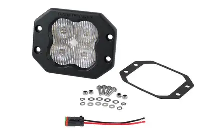 Diode Dynamics Diode Dynamics SS3 White Pro Flush Mount LED Pod, SAE Fog - Amber