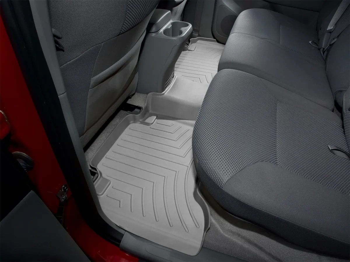 Weathertech 2005 + Toyota Tacoma Double Cab Grey Rear FloorLiner