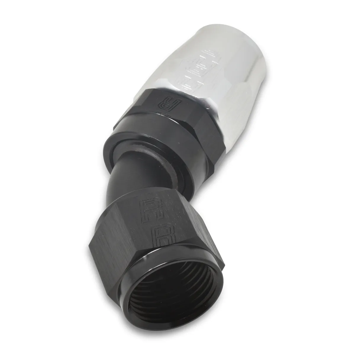 #6 45 Deg Hose Fitting Black/Silver product image