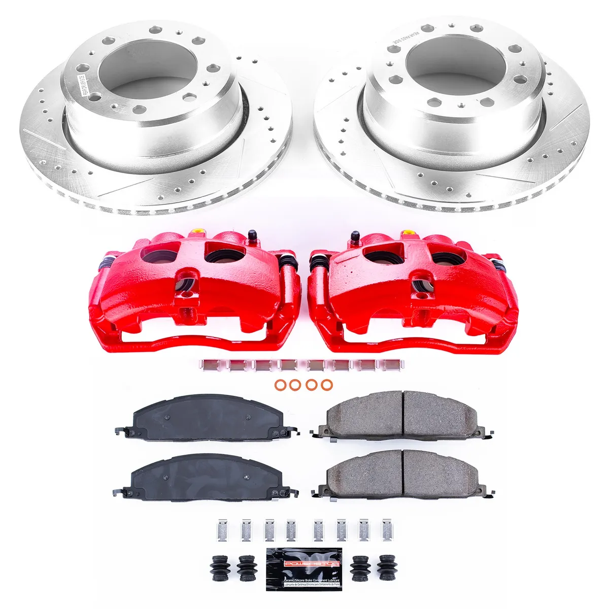 Z23 Evolution Sport Upgrade Kit: Drilled/Slotted Rotors; Carbon-Fiber Ceramic Pads; Powder Coated Calipers product image