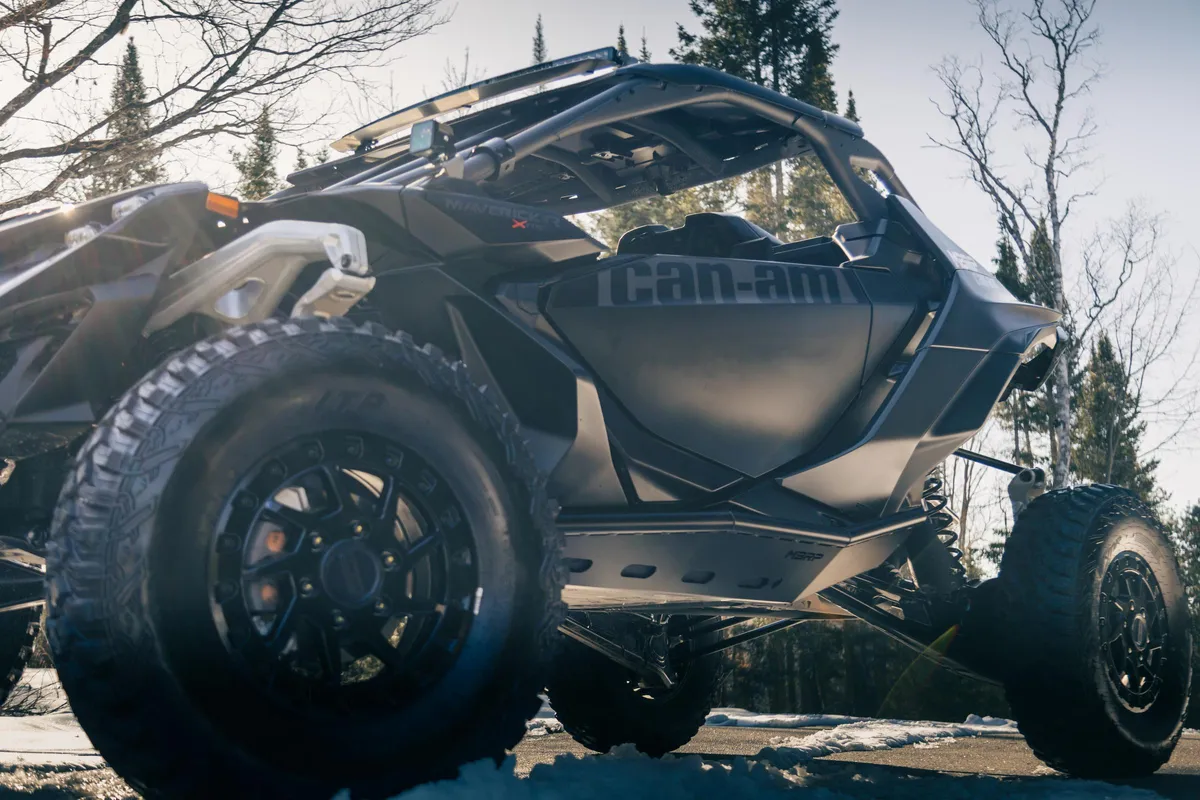 MBRP 2024-2025 Can-Am Maverick R Black-Coated Steel Rock Slider Kit AC-9219-04 product image